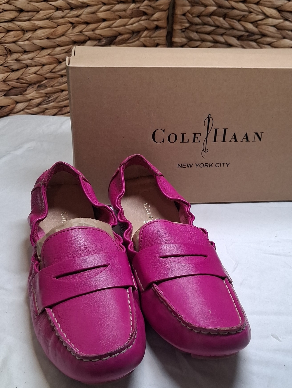 Cole Haan Fuchsia Leather Penny Loafers